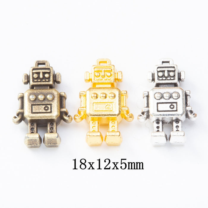 Zinc Alloy Robot Charm Pendant for DIY Necklace Bracelet Jewelry Making
