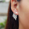 Vintage 3D Angel Wing Feather Rhinestone Alloy Stud Earrings Elegant Pierced Women Fashion Earrings view 1