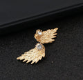 Vintage 3D Angel Wing Feather Rhinestone Alloy Stud Earrings Elegant Pierced Women Fashion Earrings view 2