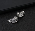Vintage 3D Angel Wing Feather Rhinestone Alloy Stud Earrings Elegant Pierced Women Fashion Earrings view 4