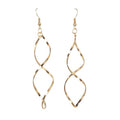 Elegant Minimalist Alloy Spiral Wave Curve Drop Stud Earrings for Women European American Style Earrings view 5