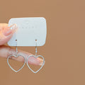 Sweet Hollow Geometric Heart Alloy Drop Dangle Earrings For Women Gold Silver Elegant Earrings view 3