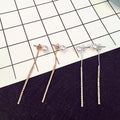 Elegant Korean Style Alloy Pearl Stud With Rhinestone Chain Tassel Back Hanging Pendant Earrings view 1