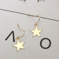 Minimalist Gold Tone Alloy Cute Five Point Star Drop Hook Dangle Earrings view 3