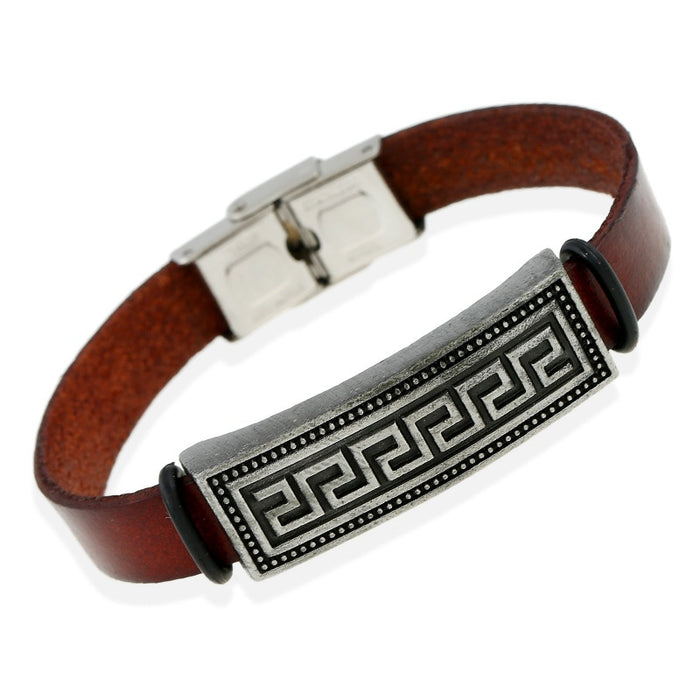 Direct Vintage Genuine Cowhide Leather Bracelet For Men With Stainless Steel Clasp