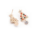 European American Christmas Reindeer Stud Earrings Tree Snowman Deer Gift Series For Women view 5