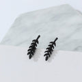 Elegant Korean Style Gold Alloy Feather Leaf Studs For Women, Delicate Minimalist Tree Branch Earrings view 3
