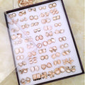 Elegant Korean Mixed Color Alloy Rhinestone Pearl Flower Heart Geometric Mini Stud Box Set Earrings view 2
