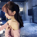 Elegant Asymmetric Translucent Flower Petal Tassel Alloy Hoop Drop Faux Pearl Long Dangle Earrings view 3