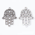 Openwork Hamsa Hand Charm in 2 Finishes for Jewelry Making view 7