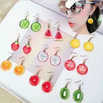 Pineapple Fruit Stud Earrings For Women Fresh Summer Fashion Fruit Earrings