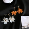 Elegant Acrylic Lotus Flower Petal Long Tassel Dangle Earrings With Rhinestone Alloy Stud Earrings view 1