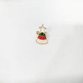 Korean Christmas Santa Claus Snowflake Bell Enamel Alloy No Piercing Clip On Ear Cuff Earrings view 2