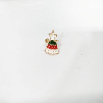 Korean Christmas Santa Claus Snowflake Bell Enamel Alloy No Piercing Clip On Ear Cuff Earrings
