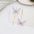 Elegant Fairy Butterfly Long Tassel Drop Earrings With Alloy Chain And Crystal Teardrop Pendant Earrings view 4