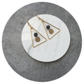 Elegant Korean Hollow Triangle Alloy Drop Earrings With Wooden Bead And Minimalist Round Disc Earrings view 3