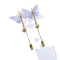 Elegant Fairy Butterfly Alloy Long Chain Tassel Drop Studs With Gold Metal Disc Bar Charm Earrings view 5