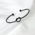 European American Minimalist Knot Bangle Bracelet Delicate Bow Tie Open Cuff Hand Jewelry view 5