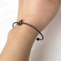 European American Minimalist Knot Bangle Bracelet Delicate Bow Tie Open Cuff Hand Jewelry view 2