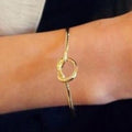 European American Minimalist Knot Bangle Bracelet Delicate Bow Tie Open Cuff Hand Jewelry view 4