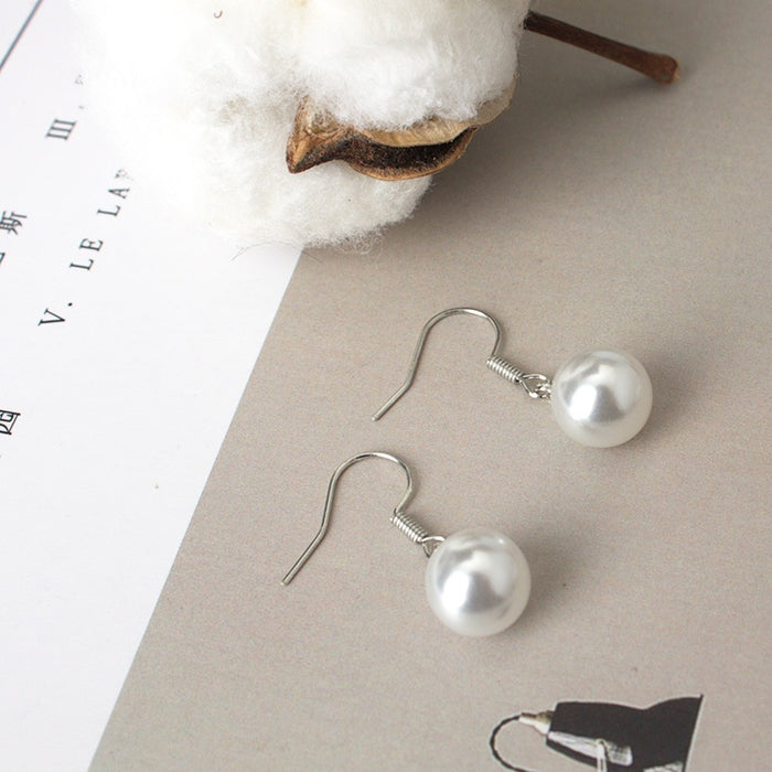 Elegant Korean Style Simulated Pearl Dangle Hook Alloy Ear Jewelry Fashion Earrings