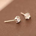 Elegant Korean Style Round Crystal Rhinestone Studs Gold Tone Alloy Simple Fashion Jewelry Earrings view 5
