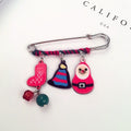 Cute Cartoon Christmas Reindeer Sled Dog Wire Wrapped Brooch Pin Korean Style Holiday Corsage view 4