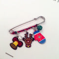 Cute Cartoon Christmas Reindeer Sled Dog Wire Wrapped Brooch Pin Korean Style Holiday Corsage view 3