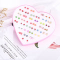 36 Pairs Mixed Fruit Flower Heart Handmade Polymer Clay 5mm Cute Random Mini Stud Earrings view 1