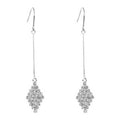Elegant Rhinestone Heart Drop Stud Earrings Korean Long Bar Alloy Zircon Sweetheart Dangle Earrings view 5