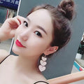 Sweet Pink Acrylic Triple Heart Dangle Drop Earrings For Girls Korean Style Cute Alloy Stud Earrings view 2