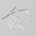 Elegant Minimalist Alloy Silver Tone Straight Bar Ear Studs For Ear Hole Care Cartilage Piercing Accessories Earrings view 2