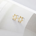 Korean Minimalist Hollow Six Point Star Alloy Stud Earrings For Women Students Fashion Earrings view 5