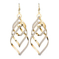 Elegant Gold Alloy Layered Heart Drop Dangle Earrings With Frosted Rhinestone Spiral Design For Women Earrings view 5