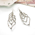 Elegant Gold Alloy Layered Heart Drop Dangle Earrings With Frosted Rhinestone Spiral Design For Women Earrings view 4