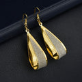 Elegant Gold Alloy Teardrop Dangle Drop With Sparkling Rhinestone Accent Women's Fashion Earrings view 2