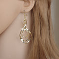 Elegant Korean Style Gold Alloy Curved Leaf Drop Dangle Earrings For Women Fashion Jewelry Earrings view 3