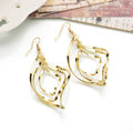 Elegant Korean Style Gold Alloy Curved Leaf Drop Dangle Earrings For Women Fashion Jewelry Earrings view 1