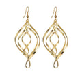 Elegant Korean Style Gold Alloy Curved Leaf Drop Dangle Earrings For Women Fashion Jewelry Earrings view 2
