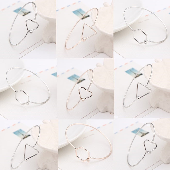 Korean Minimalist Geometric Bracelet For Women Classic Simple Versatile Fashion Bangle