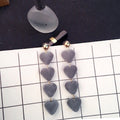 Elegant Long Drop Alloy Stud With Burgundy Plush Velvet Heart Charms Women's Statement Earrings view 5