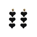 Trendy Red Triple Heart Drop Alloy Studs For Women Elegant Long Dangle Statement Earrings view 5