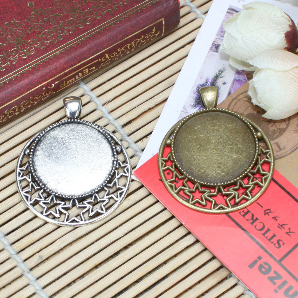 Hollow Star Cabochon Tray Pendant 44x36mm for 25mm Cabochon