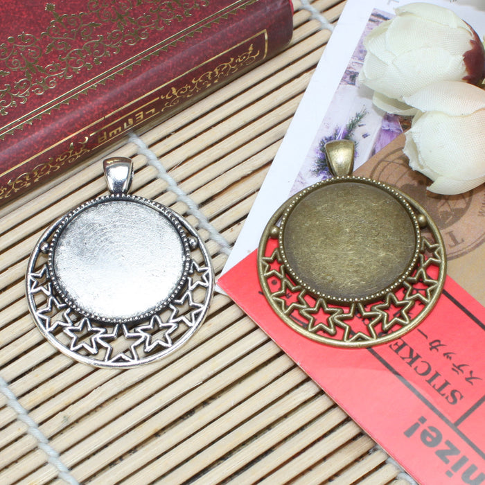 Hollow Star Cabochon Tray Pendant 44x36mm for 25mm Cabochon