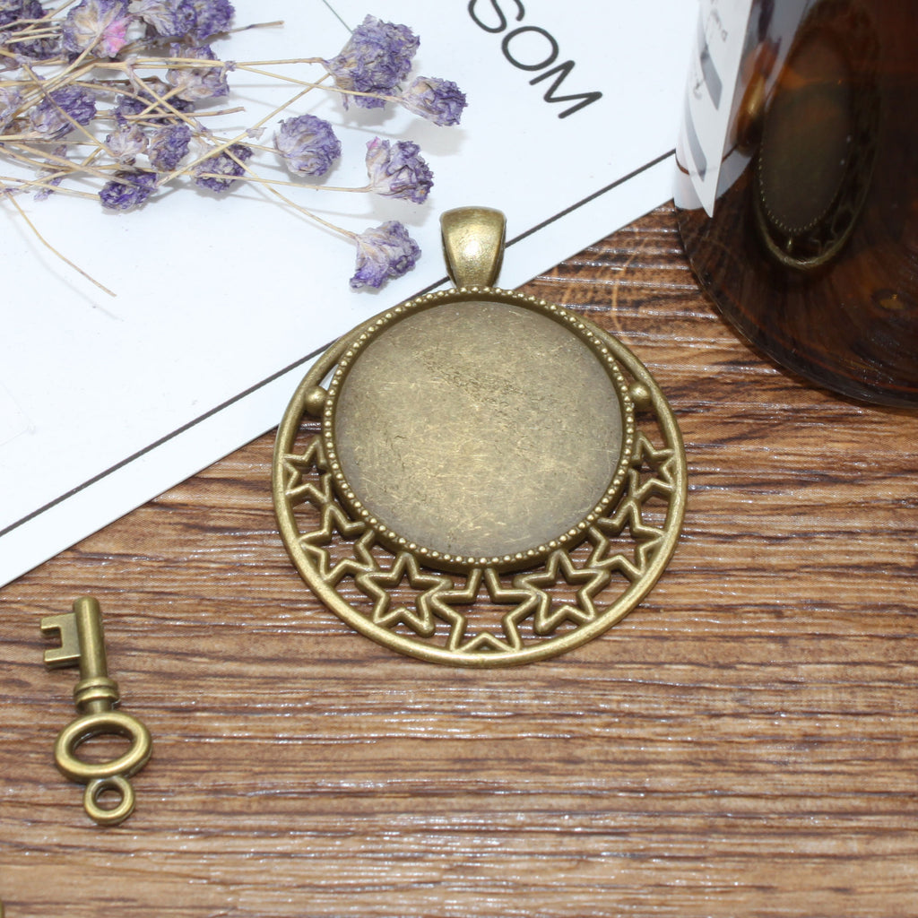 Hollow Star Cabochon Tray Pendant 44x36mm for 25mm Cabochon