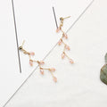 Elegant Multicolor Crystal Branch Tassel Stud Earrings Alloy Vine Drop Dangle Fashion Earrings view 3