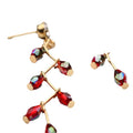 Elegant Multicolor Crystal Branch Tassel Stud Earrings Alloy Vine Drop Dangle Fashion Earrings view 5