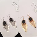Elegant Korean Style Alloy Black Round Disc Long Tassel Fringe Statement Drop Women Fashion Earrings view 1