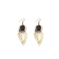 Elegant Korean Style Alloy Black Round Disc Long Tassel Fringe Statement Drop Women Fashion Earrings view 5