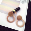 Korean Plush Pom Pom Stud Earrings, Simple Soft And Firm Fur Ball Earrings In Multiple Colors view 5